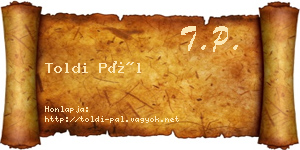 Toldi Pál névjegykártya